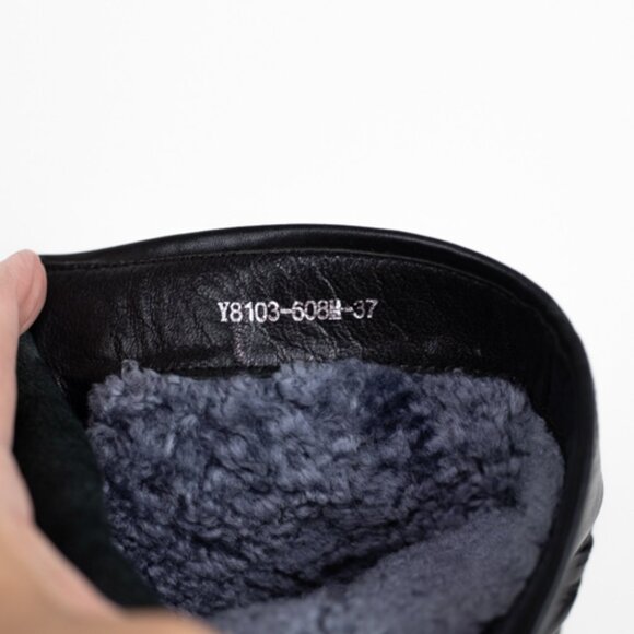 Maria Moro Black Leather & Metallic Mid-Calf Boots – Size 37 (Approx. US 6.5–7) - Picture 12 of 13